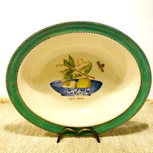 Vintage Wedgwood Sarah’s Garden Green Oval Serving Plate 12”
